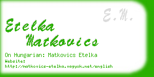 etelka matkovics business card